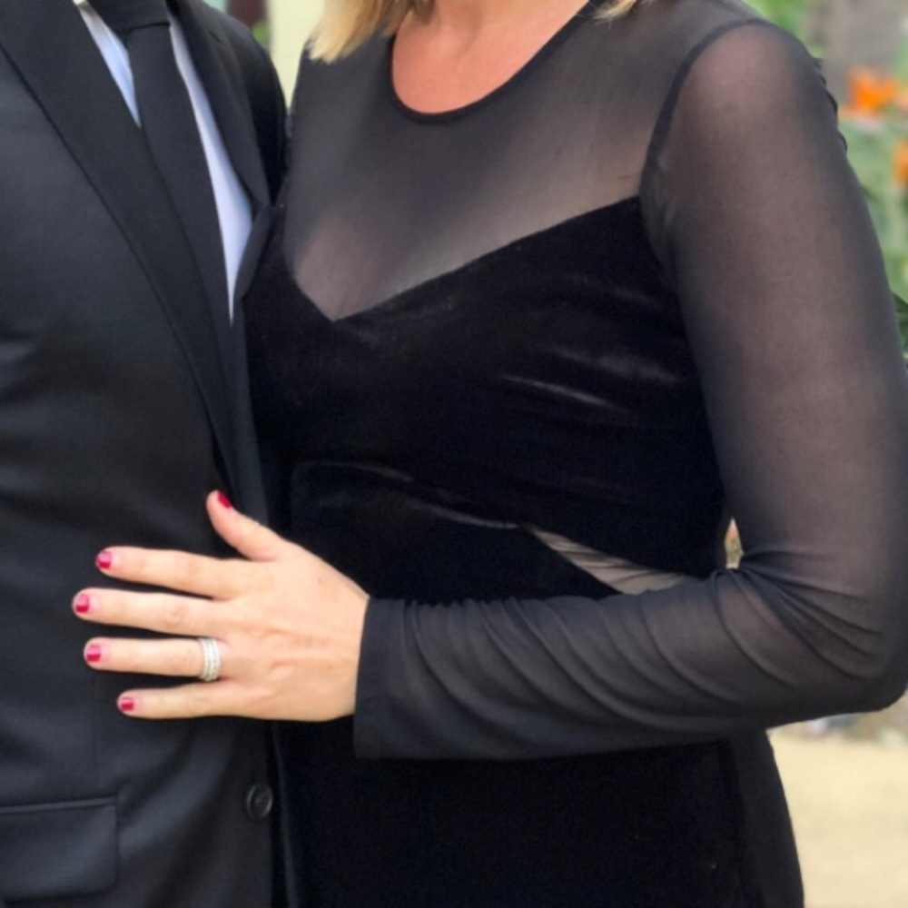 Guess black velvet & sheer dress